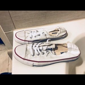 Slip on white/red converse